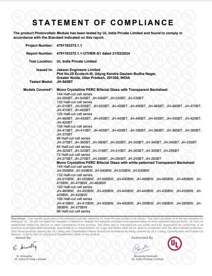 MONOPERC BIFACIAL IEC 60068 2 68 CERTIFICATE
